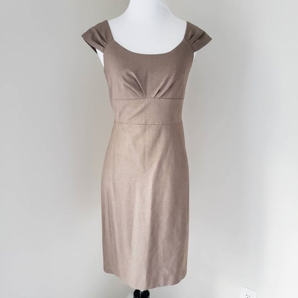 New York & Company Beige Tan Pencil Stretch Dress